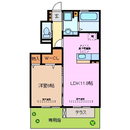 益生駅 徒歩3分 1階の物件間取画像